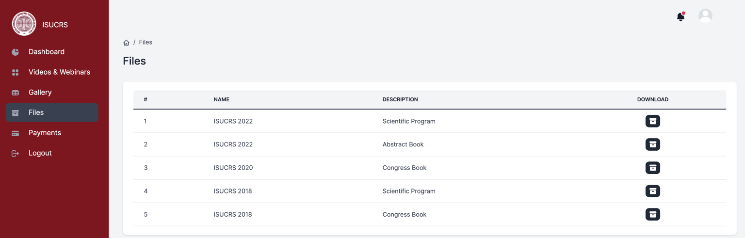 ISUCRS members dashboard 3